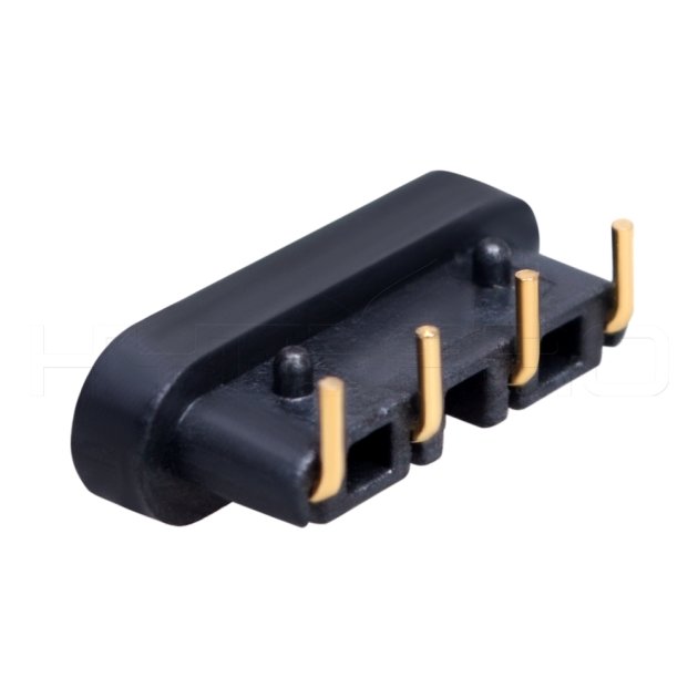 Højre vinkel 4 pogo pin elektrisk kontakt strømstik C714