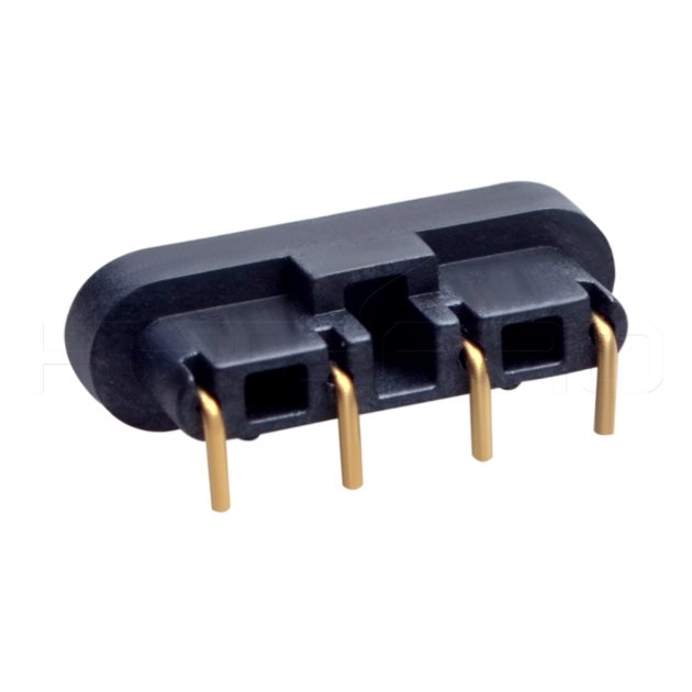 Right angle 4 pogo pin contacts power connector C714