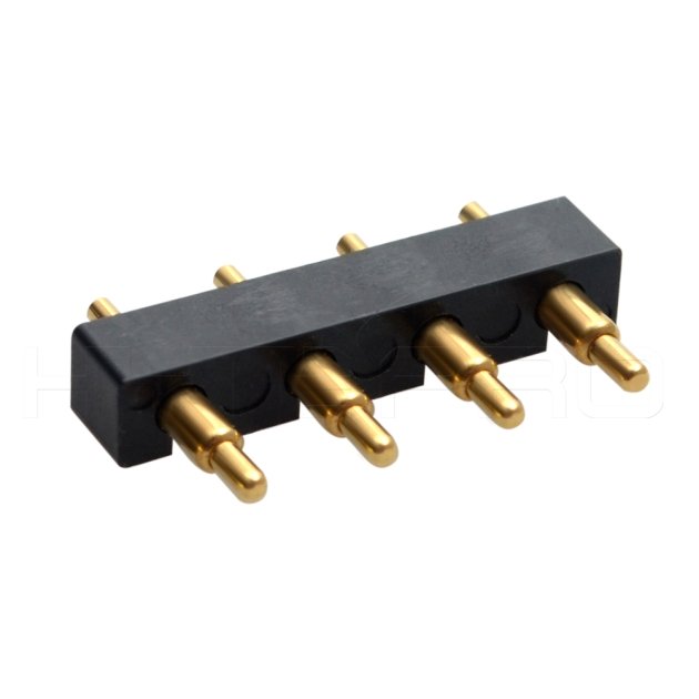 Brass gold plated 4 pogo pin connector C724