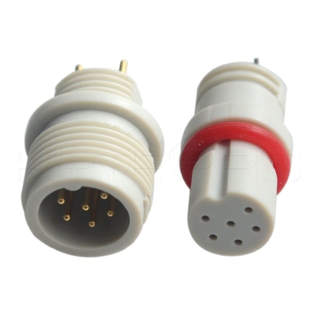 White 6 pin dc waterproof connector EC-006