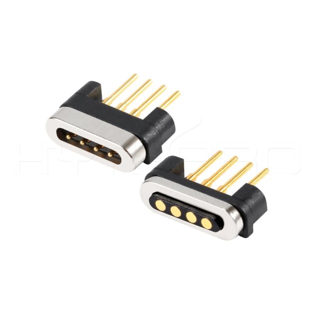 Straight 4 pogo pin magnetic data connector M411H