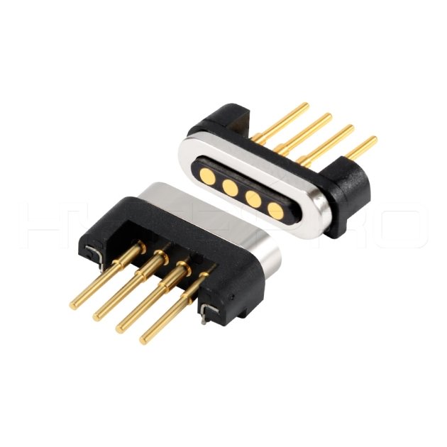 Straight 4 pogo pin magnetic data connector M411H