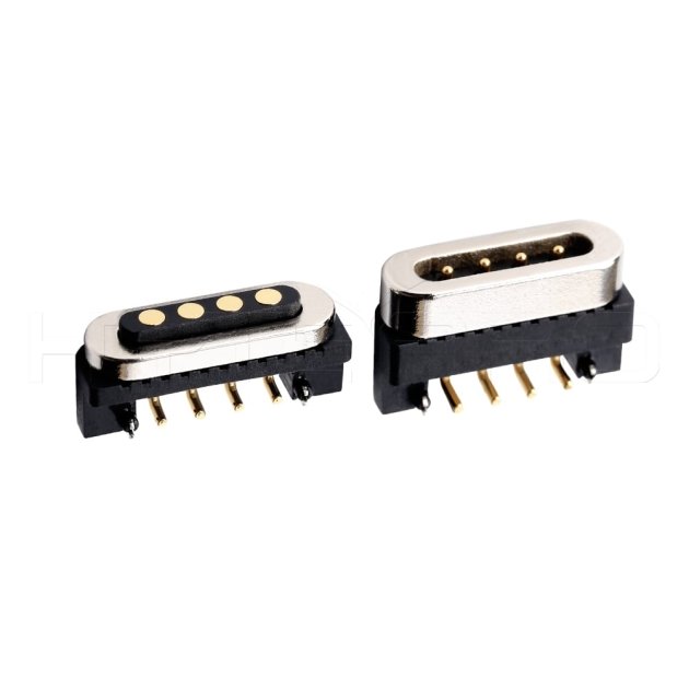 Vertical 4 pin reverse power and sync magnetic connector M411R