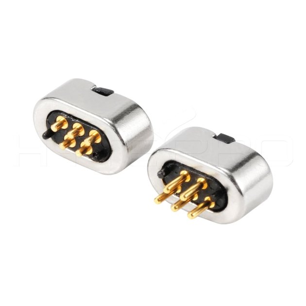 Double rows 5 pogo pin magnetic connector