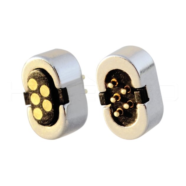 Double rows 5 pogo pin magnetic connector