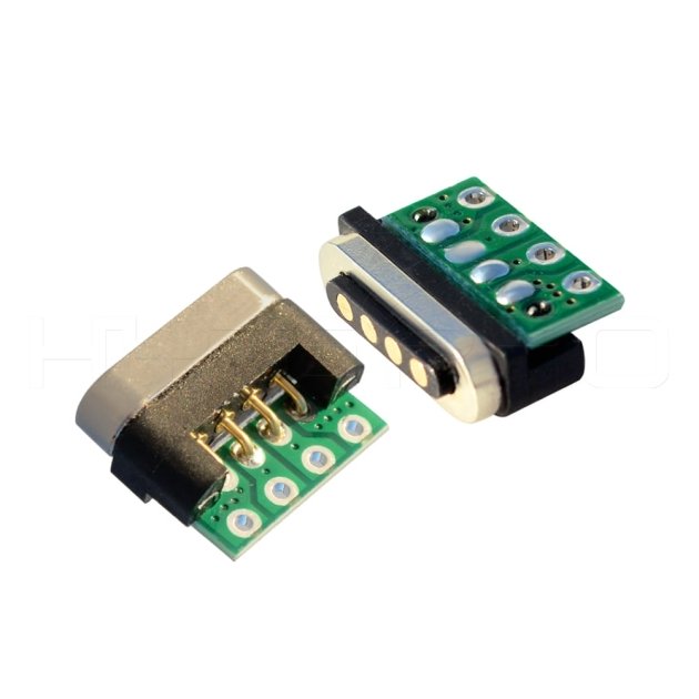 Reverse 4 pogo pin male and female magnetic connectors M417R