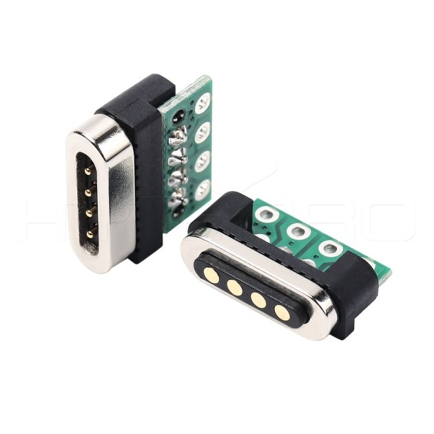 Reverse 4 pogo pin male and female magnetic connectors M417R