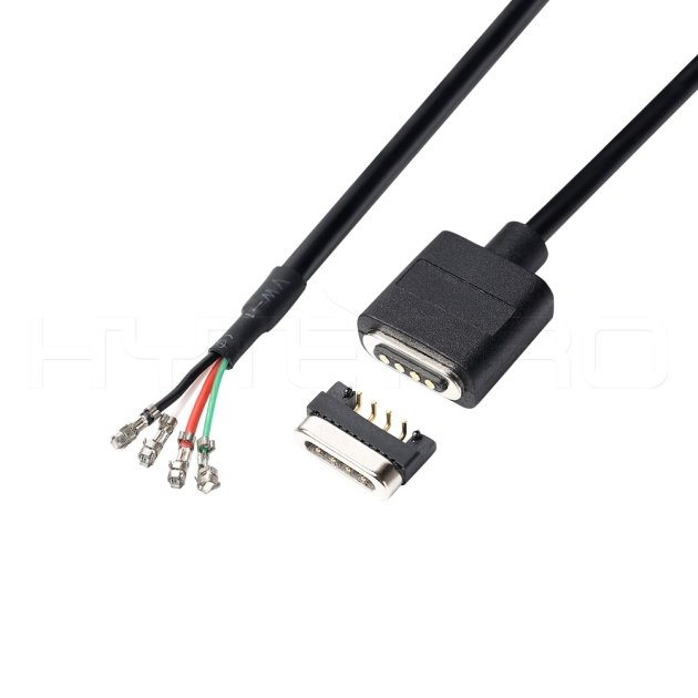 4 pins magnetic charging cable male connector with data sync