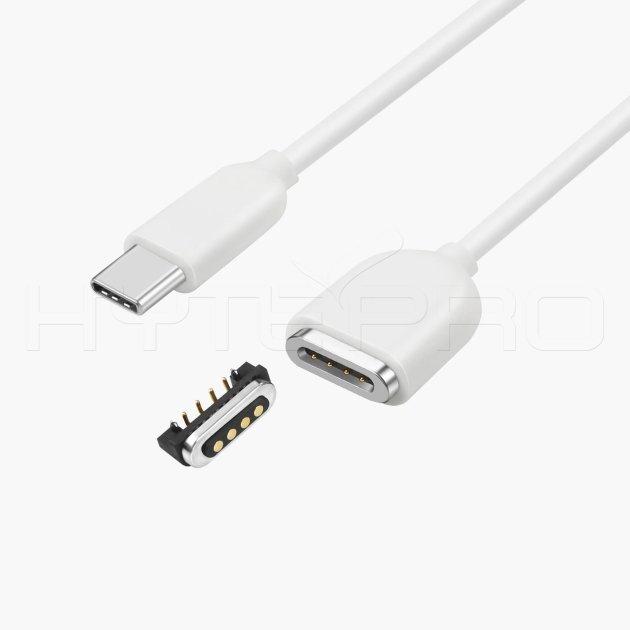 USB-C 4핀 흰색 TPE 마그네틱 충전 케이블 M518W