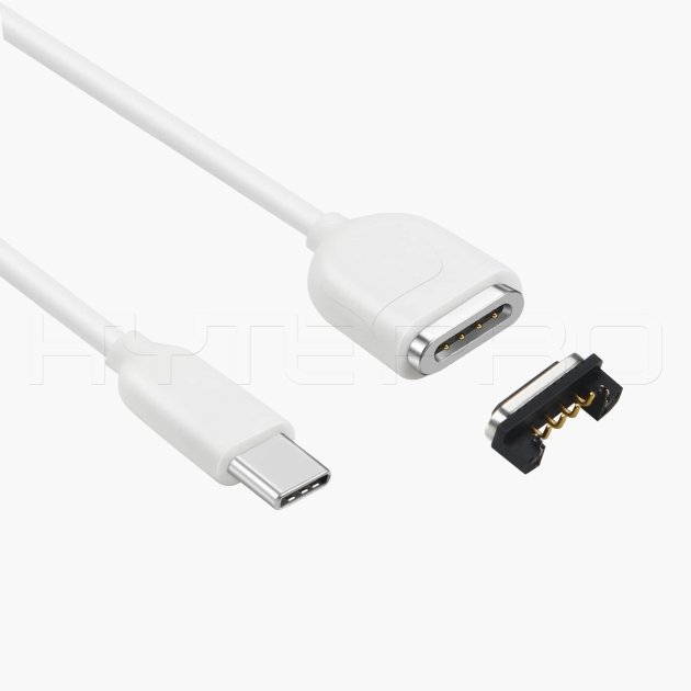 USB-C to 4 pin white TPE magnetic charging cable M518W