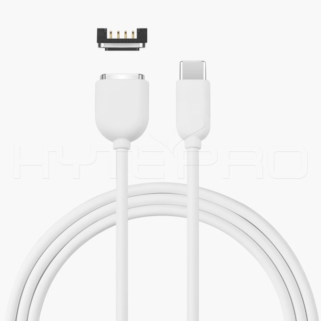 USB-C to 4 pin white TPE magnetic charging cable M518W