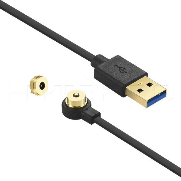 Stable 2pin gold-plated round magnetic charging cable M523GB