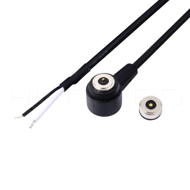Circular 6 Amps high current 2 pins power magnetic connector right angle magnetic charging cable