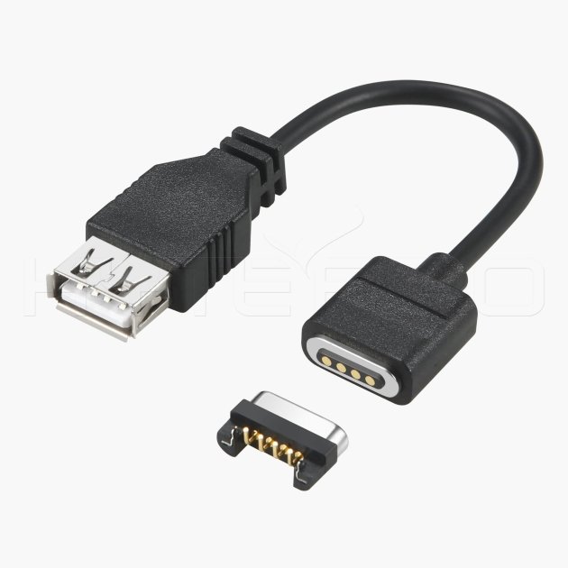 4 pin female magnetic connector to female USB A cable M590
