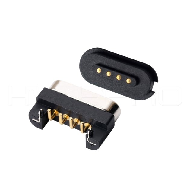 Waterproof 4 pogo pin magnetic connector M826